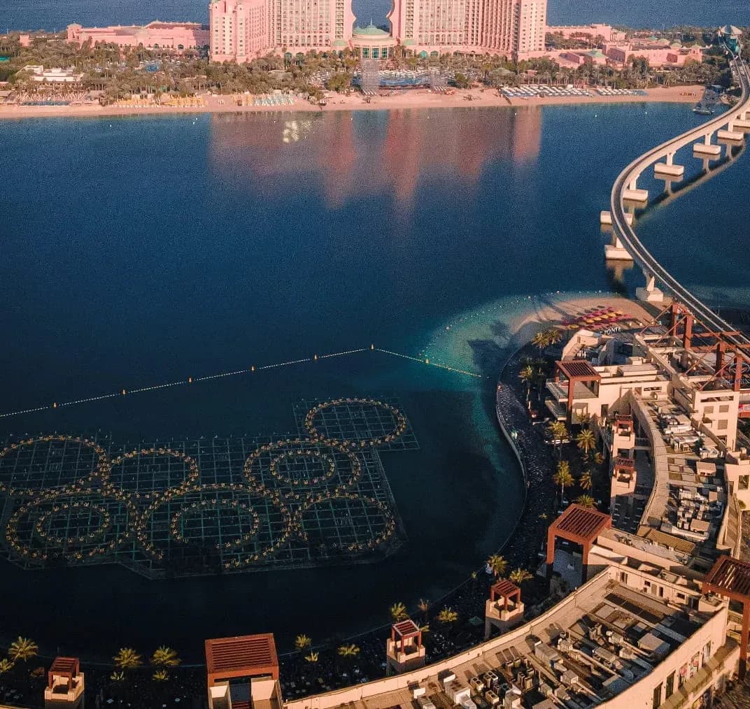 Calm water along a quiet stretch of the Dubai coast